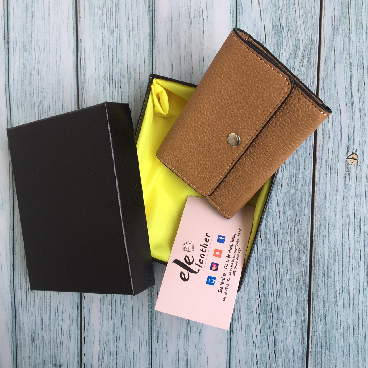 VÍ NỮ mini da thật CHÍNH HÃNG ( may thủ công) full box,