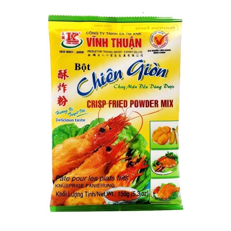 Bột chiên giòn Vĩnh Thuận - Túi 1 Kg, phù hợp cả món chay và mặn