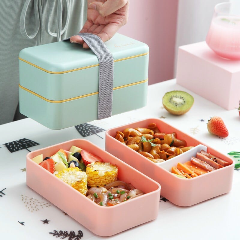 Hộp cơm xuất nhật 2 tầng hình chữ nhật