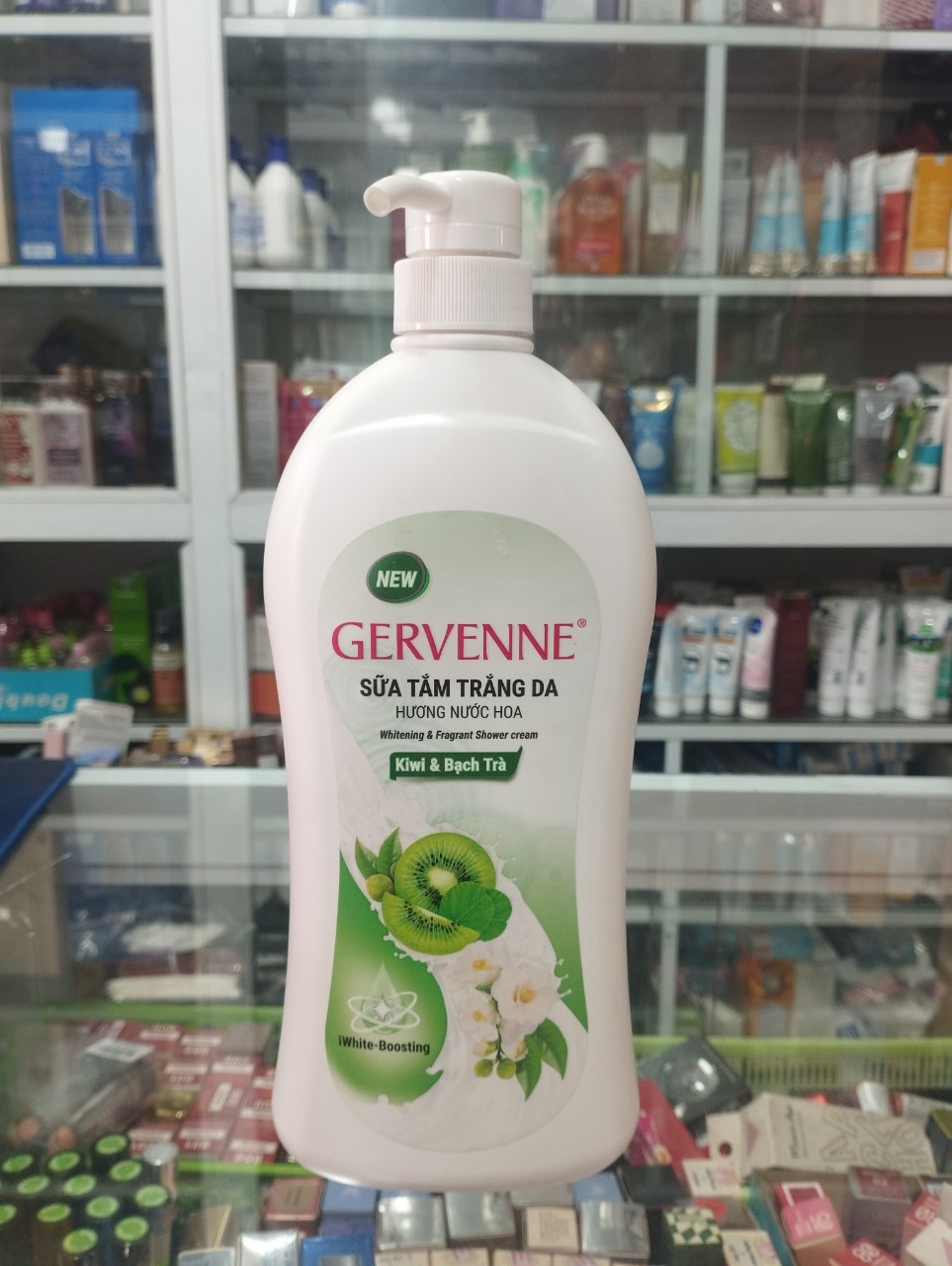 Sữa tắm trắng da gervenne hương nước hoa kiwi bạch trà 1200ml