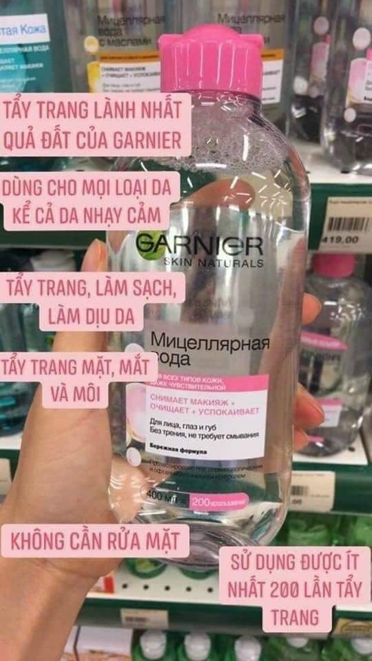 [Loại 400ml] Nước Tẩy Trang Garnier Skinactive Micellar Cleansing