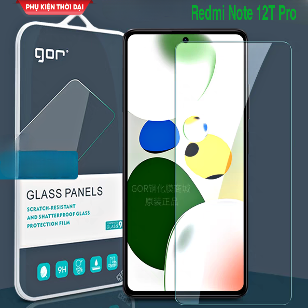 Kính cường lực cho Xiaomi Redmi Note 12T Pro 5G hiệu Gor trong suốt trơn mượt cao cấp