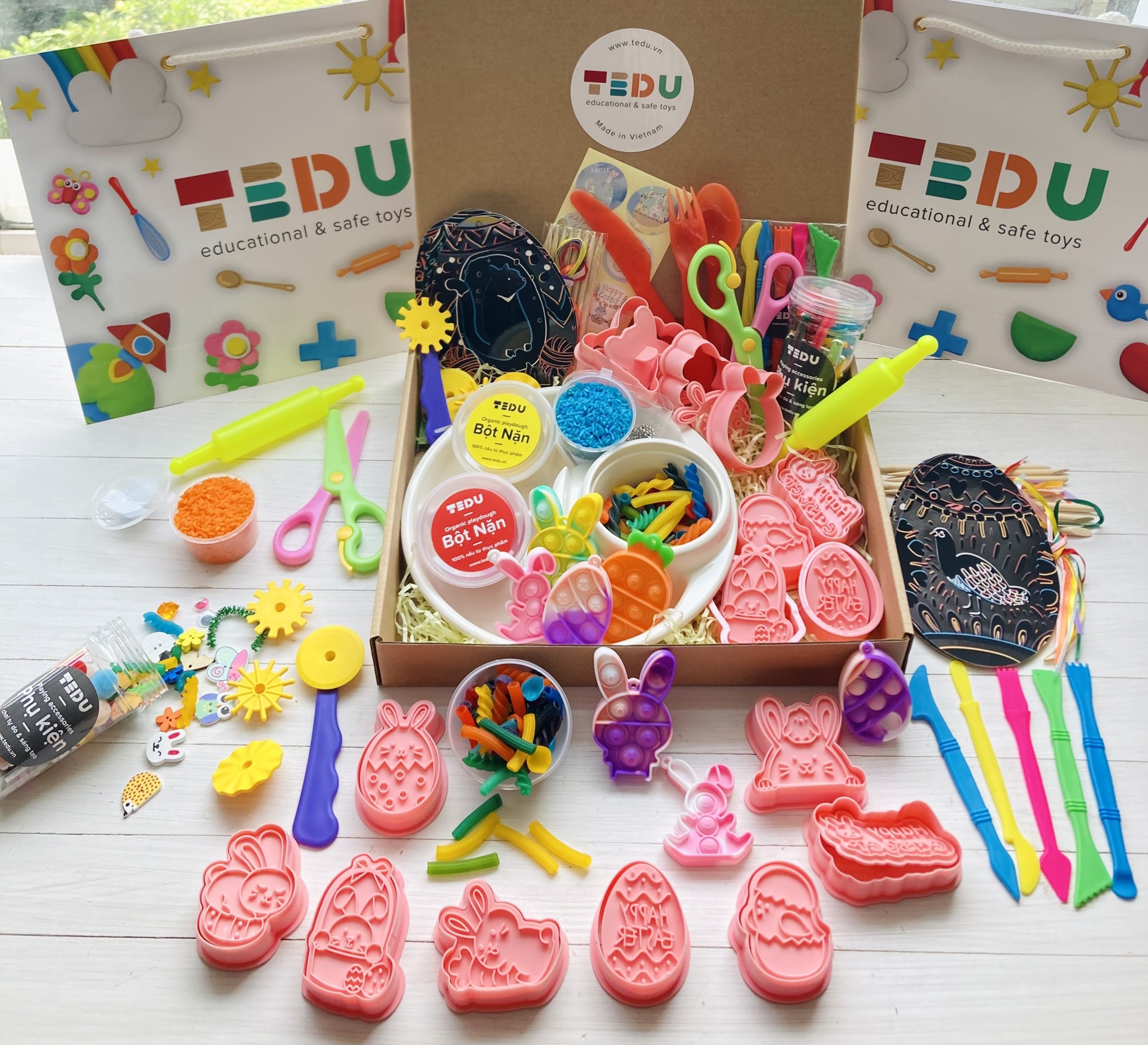 Bột nặn đất nặn an toàn TEDU Combo Phục Sinh - Happy Easter