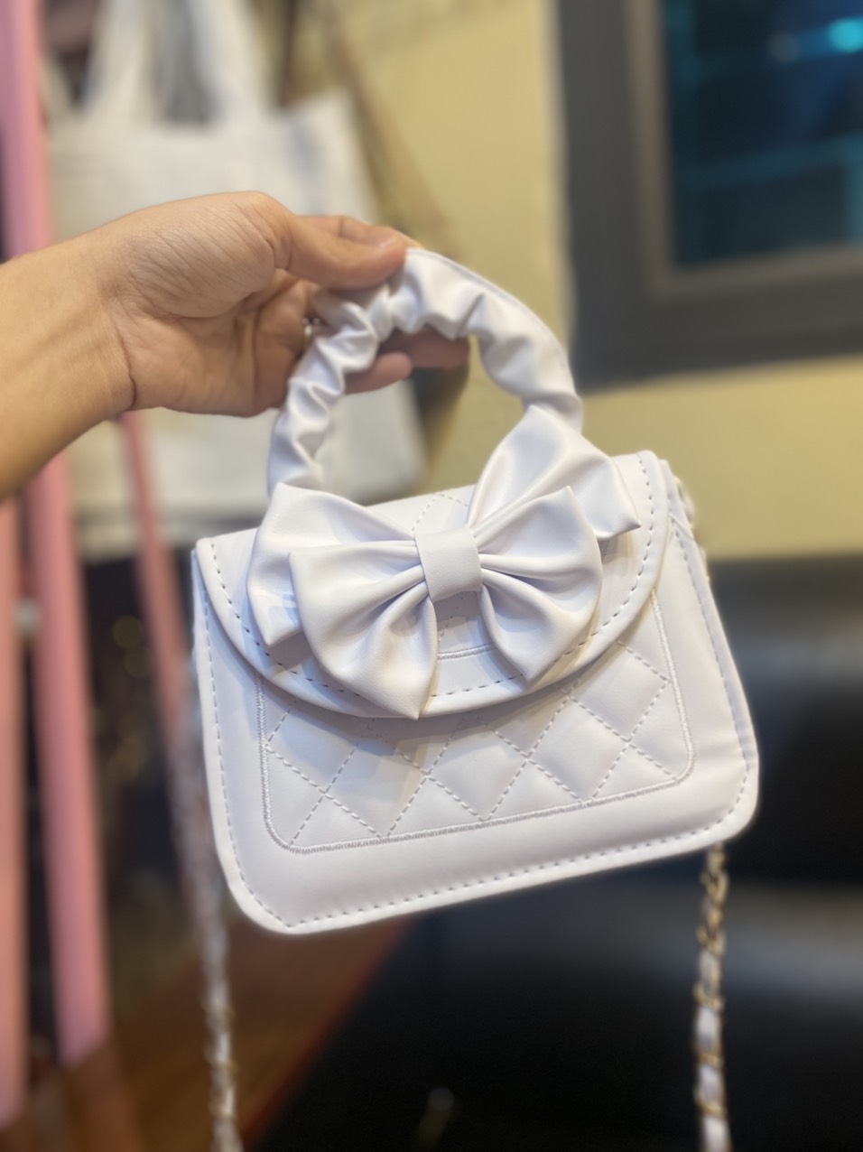 Túi xách nữ đẹp túi đeo chéo phối nơ đi chơi xinh xắn superbag381