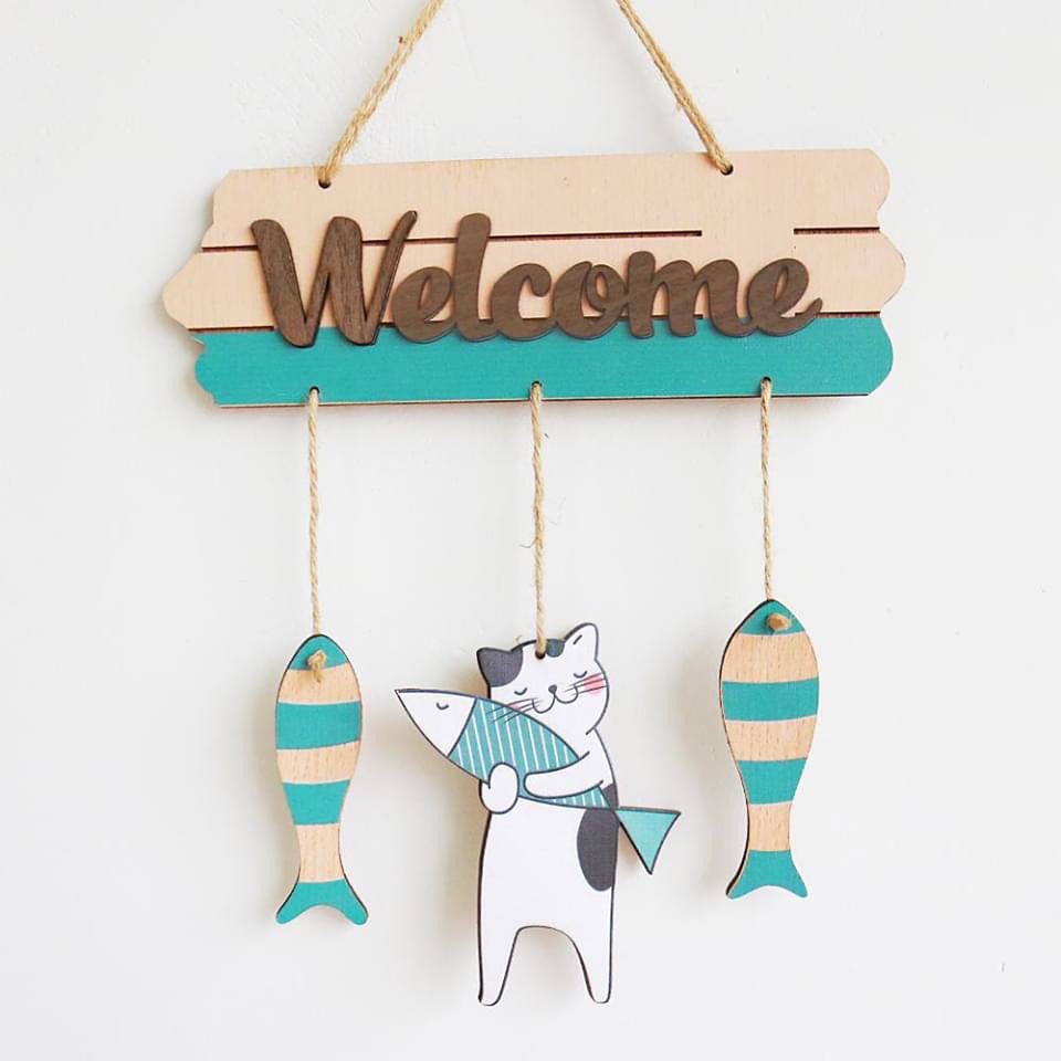 Bảng Gỗ Treo Cửa Decor Siêu Xinh