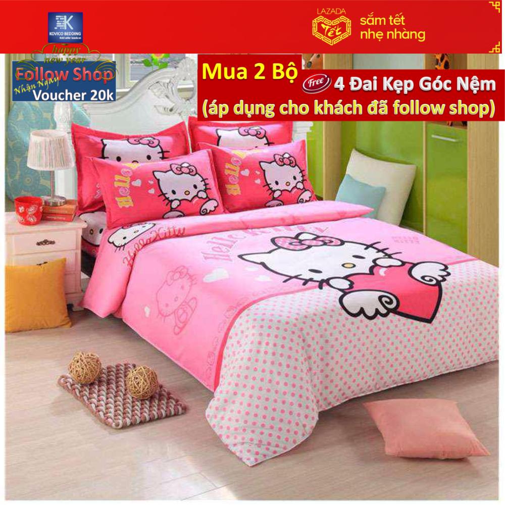(FreeShip MAX) bộ ga chun 1m8x2m + 2 áo gối 45cmx65cm.