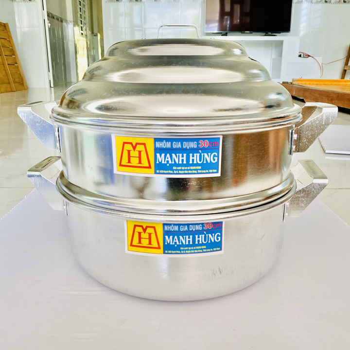 Nồi Hấp 2 Tầng Cao Cấp Mạnh Hùng 30cm - Xửng Hấp 30