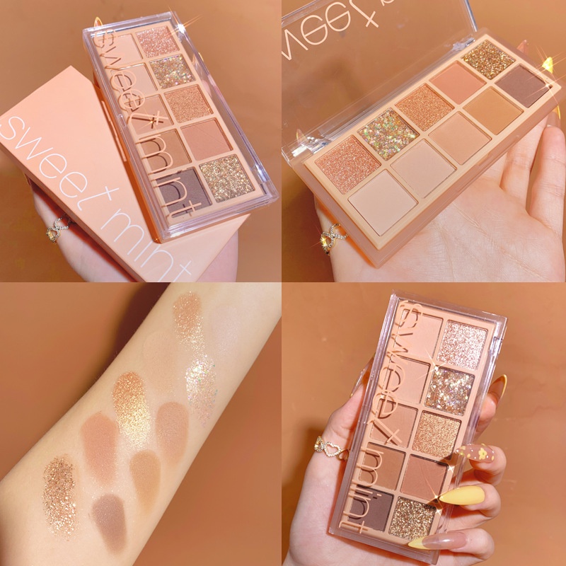 Bảng phấn mắt 10 ô nhũ lì sweet mint