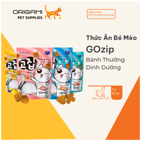 [HCM] GOzip - Bánh Thưởng Dinh Dưỡng - Túi 60g - Origami Pet