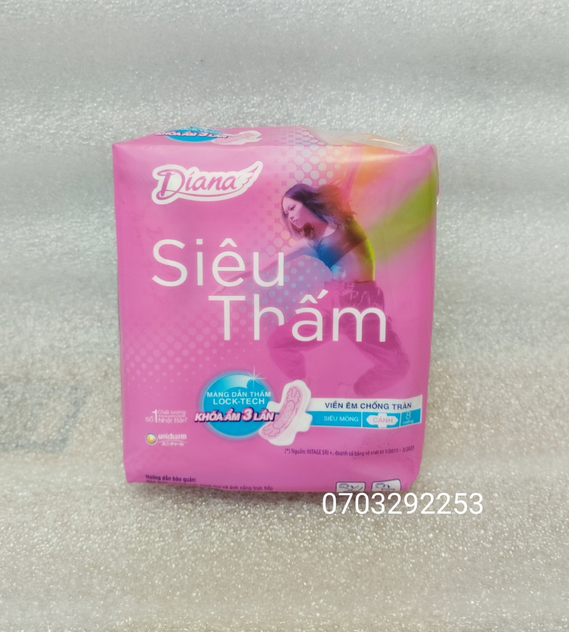Băng vệ sinh diana siêu mỏng cánh 8 miếng