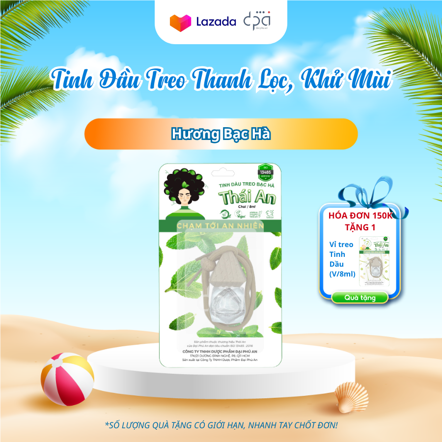 Combo 2 Tinh dầu treo hương Bạc hà Thái An (C/8ml)