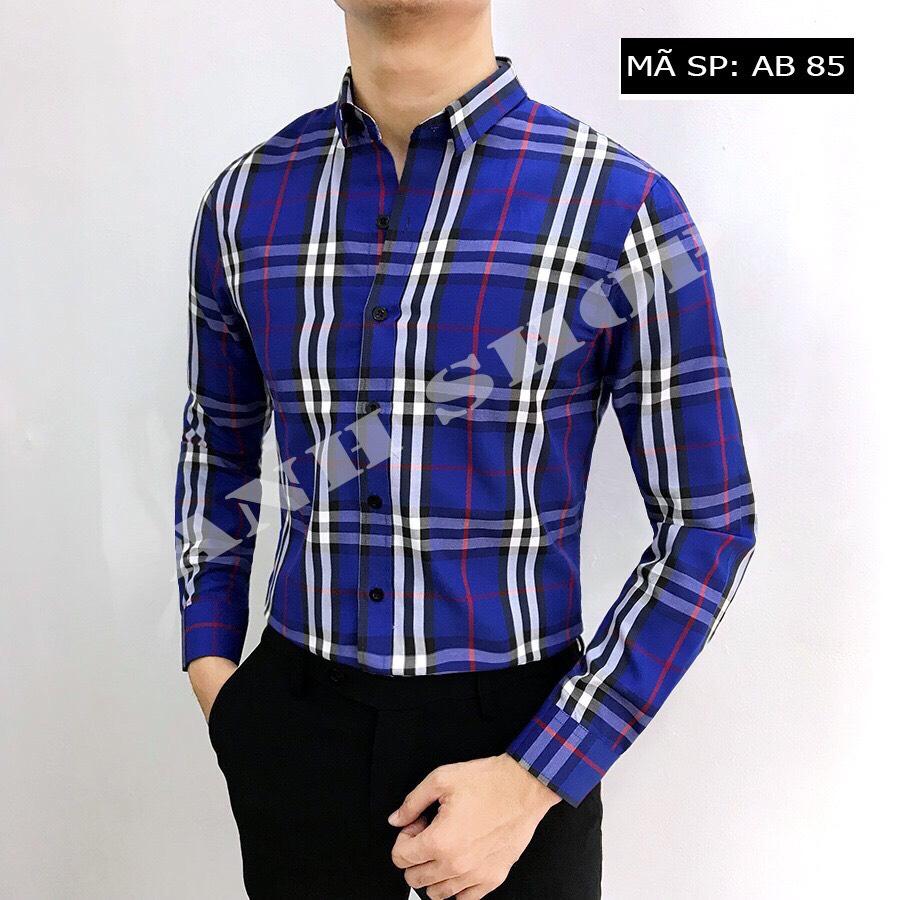 Áo sơ mi nam kẻ chất đẹp kiểu dáng ôm nhẹ