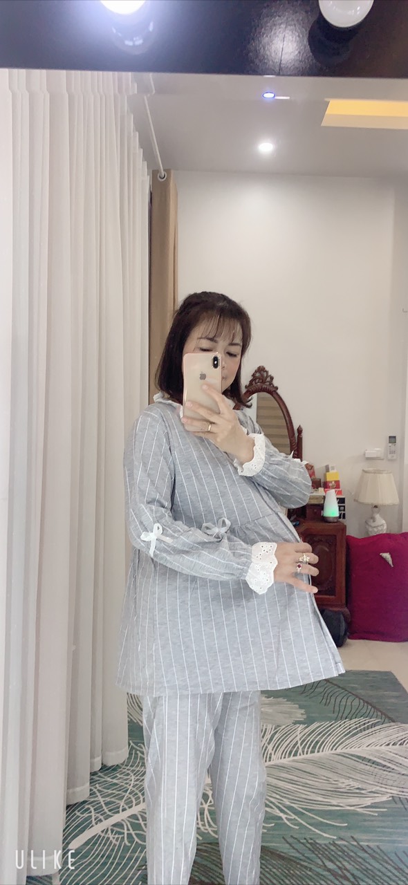[Hoàn Tiền 6%] Bộ bầu và sau sinh cotton dài tay