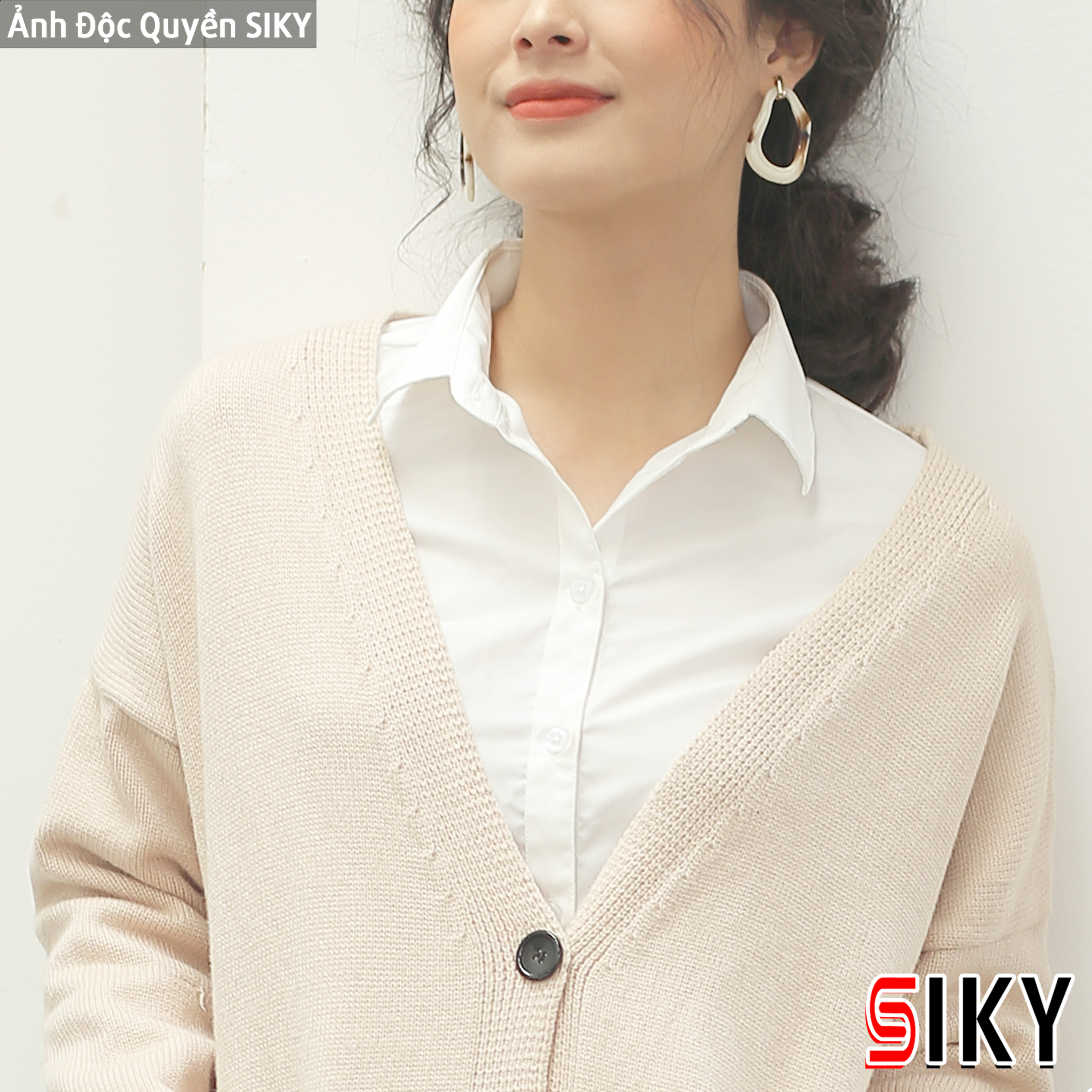 Áo len cadigan cài cúc siêu xinh - Siky - KL02
