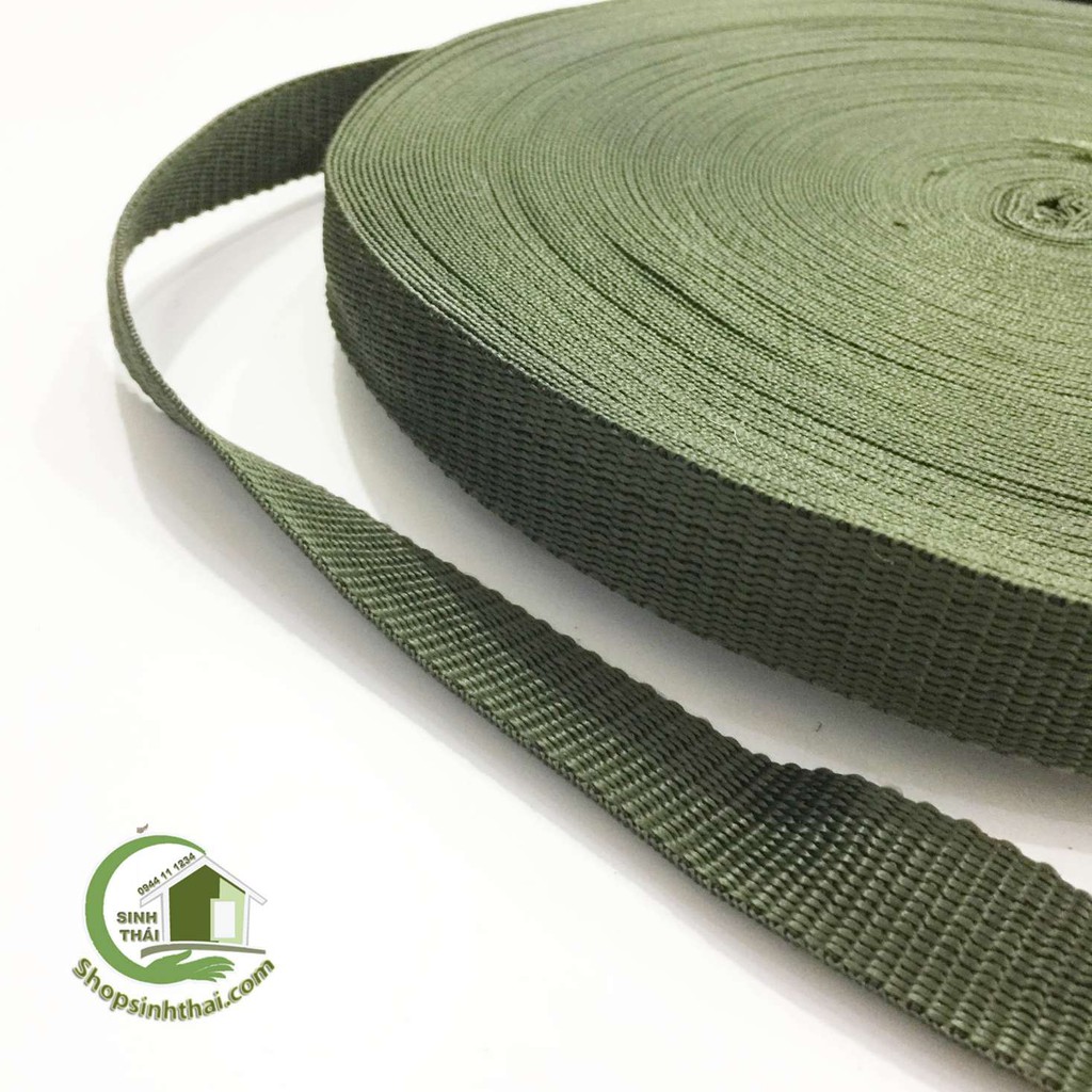 [HCM]Dây dù dẹt màu xanh rêu [1 mét x khổ rộng 3cm]
