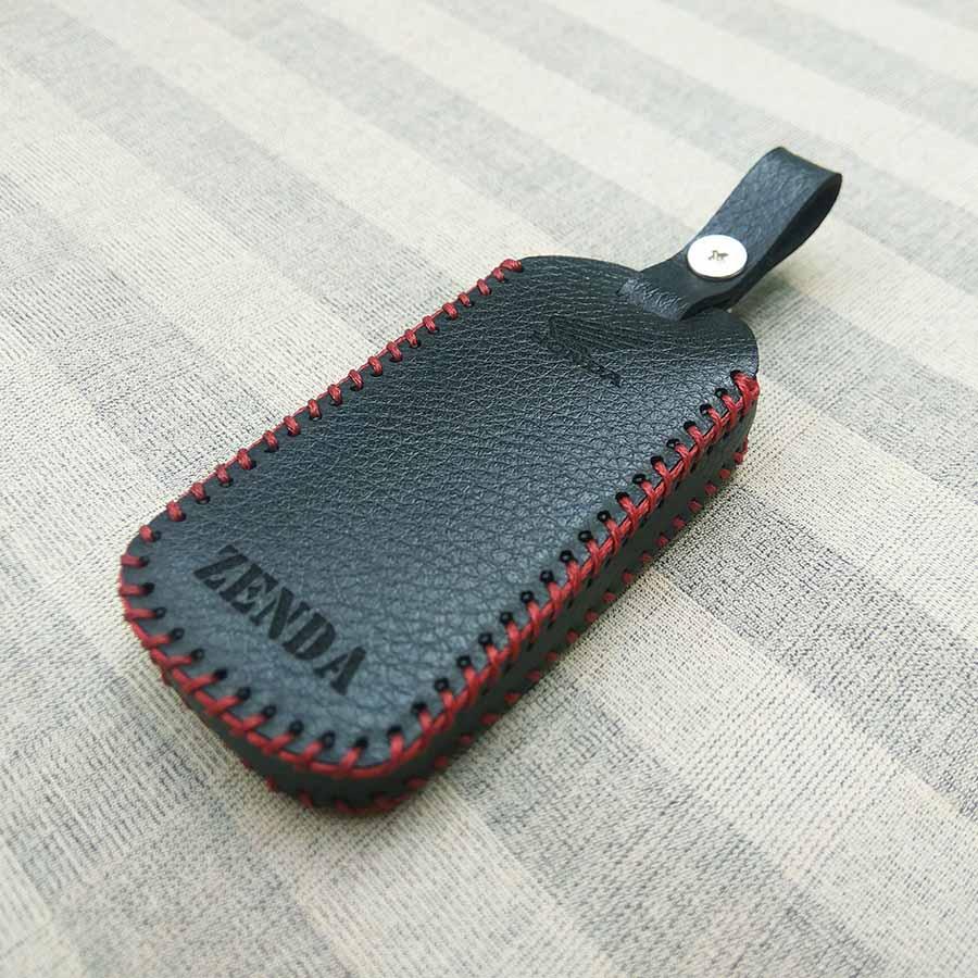 Bao da 2 nút dùng cho chìa khóa smartkey xe máy Honda (Đen)