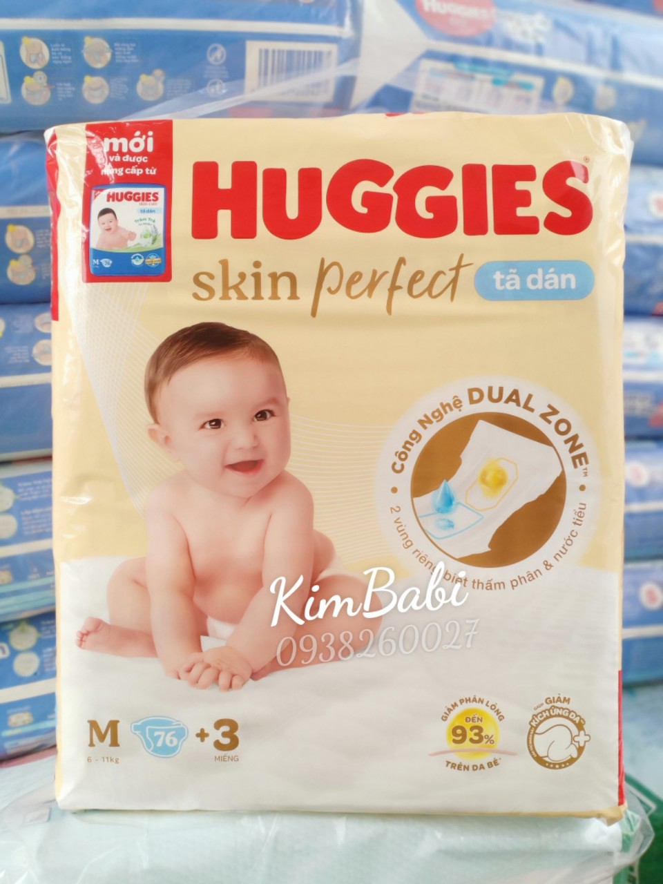 Tã Dán Huggies tràm trà S80/M76/L68/XL62/XXL56 miếng