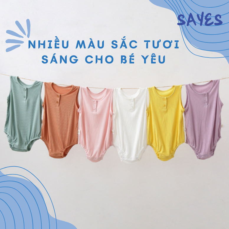 Bộ bodysuit thun trơn sát nách mỏng mát, co giãn cho bé 4 - 6.5kg