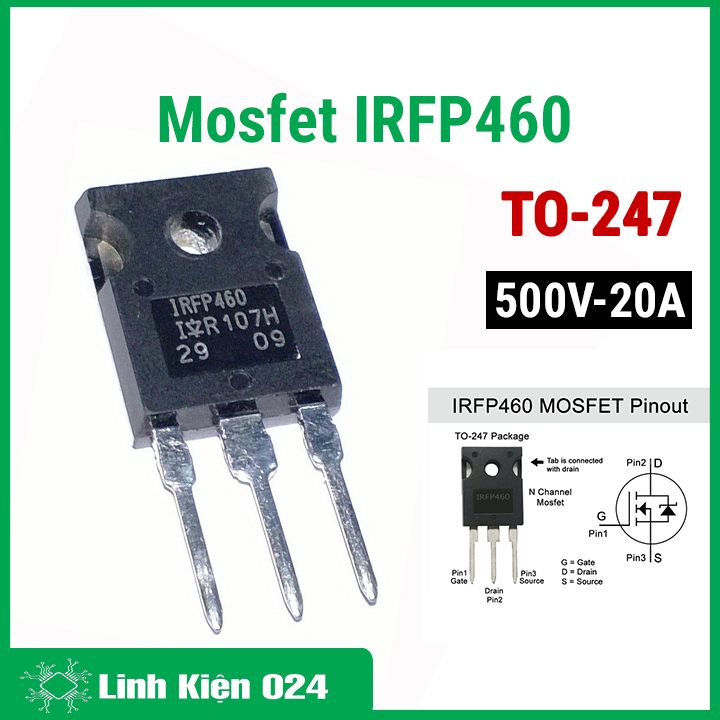 Mosfet irfp460 to-247 20a 500v n-ch
