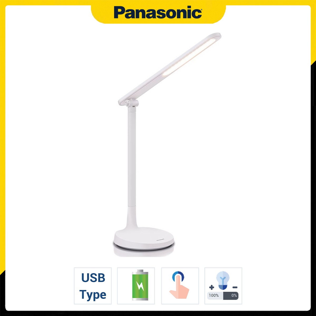 Đèn bàn sạc panasonic hhglt034188 3.5w, màu trắng