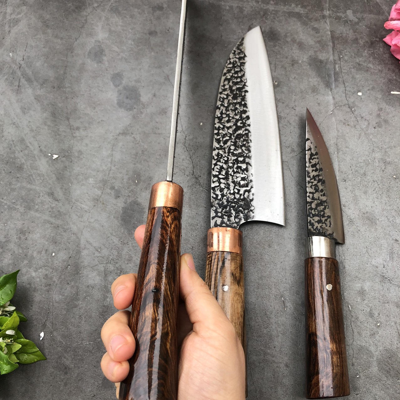 Bộ dao 3 món chặt thái cao cấp Phúc Sen Mộc Nhiên