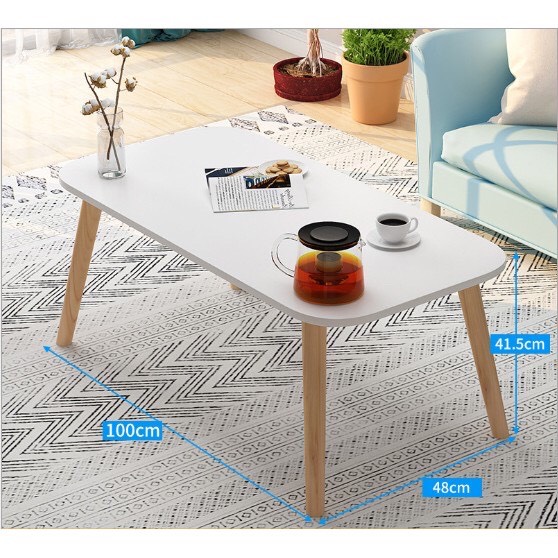 [ 80x40cm ]Bàn trà sofa mặt chữ nhật, chân 40cm