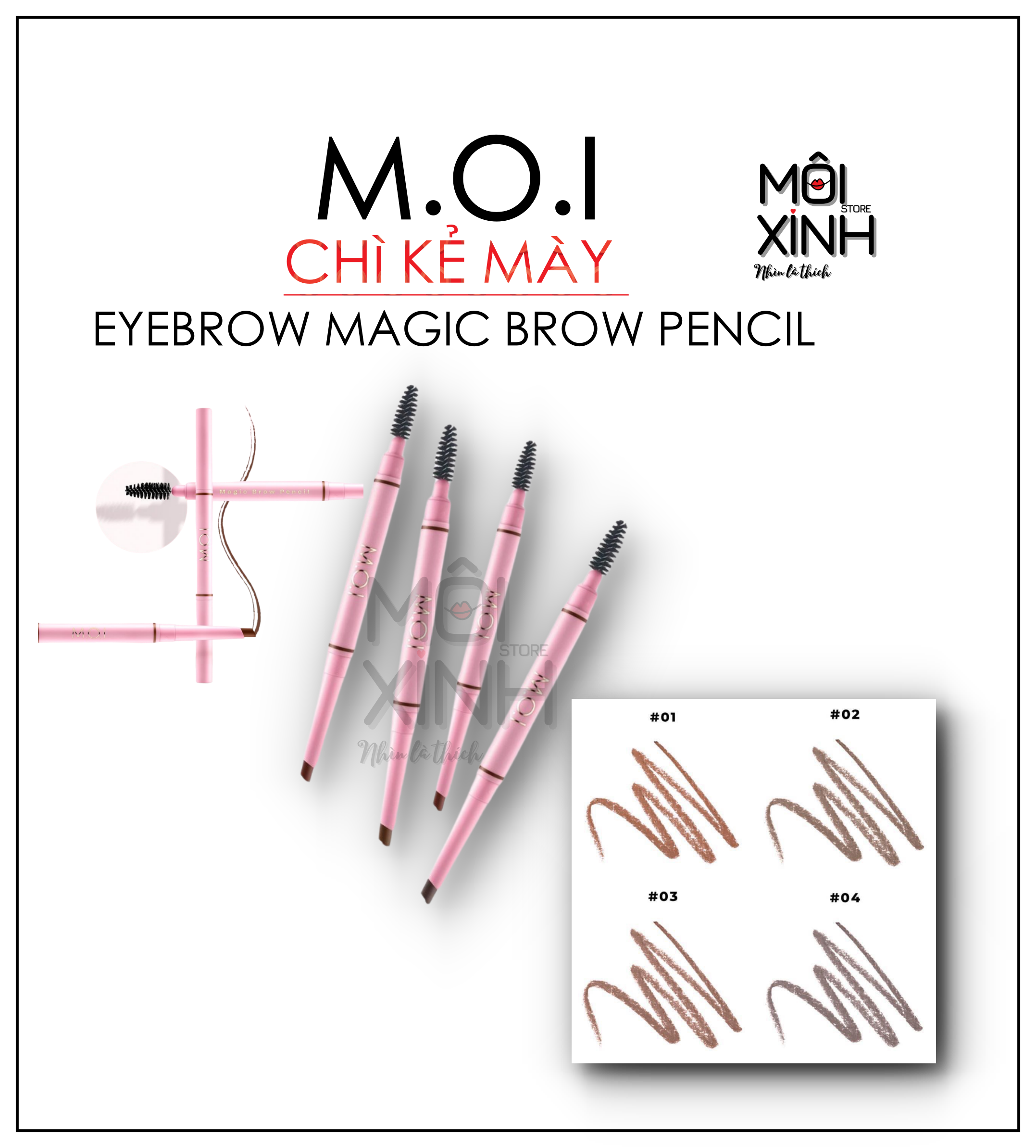 Chì Kẻ Mày MOI Cosmetics EYEBROW MAGIC BROW PENCIL