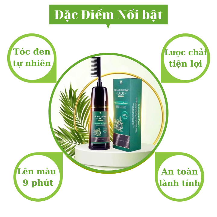 Dầu gội phủ bạc Laco - Dầu gội đen tóc thảo dược Laco 200ml