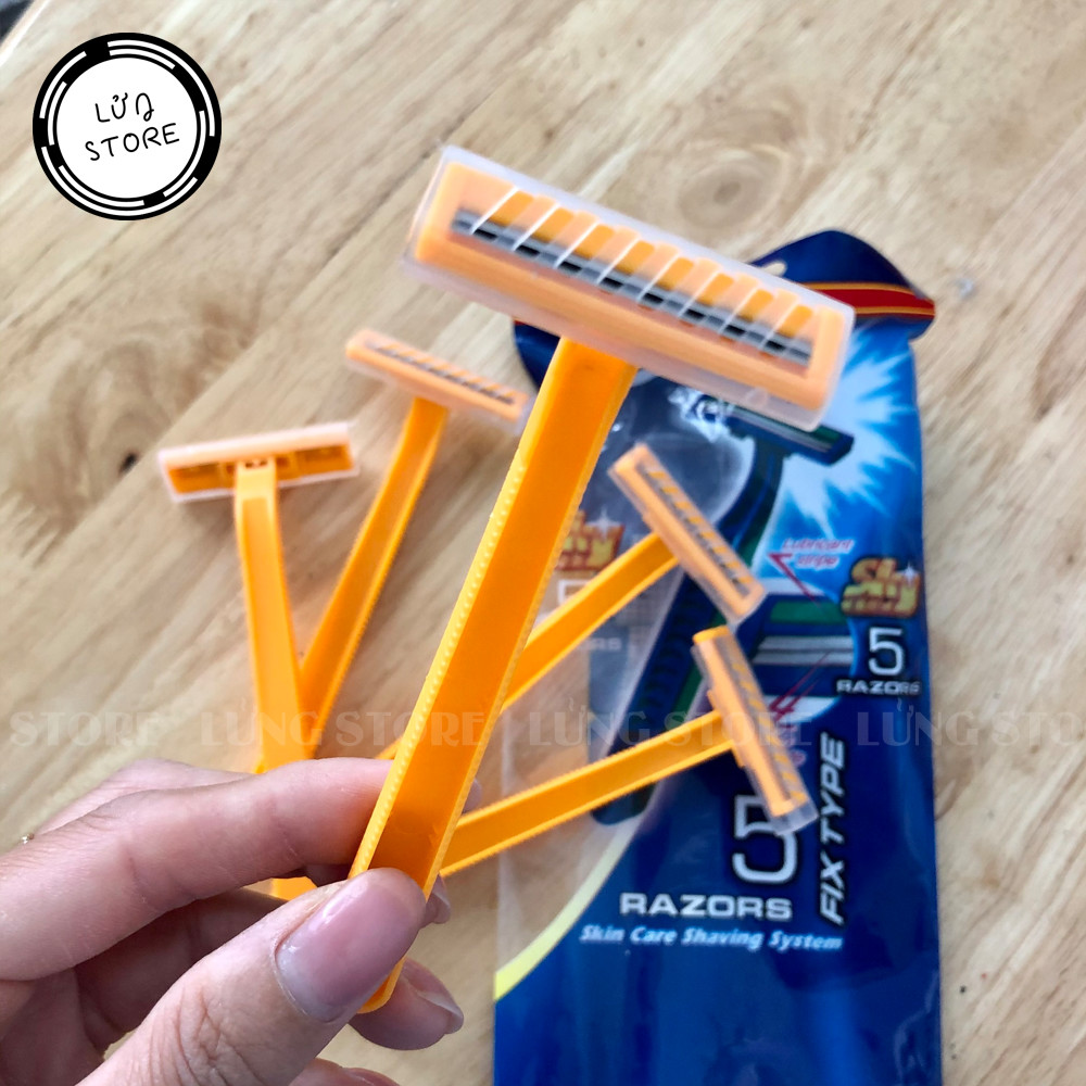 Combo 3 túi dao cạo râu 2 lưỡi tiện dụng (1 túi 5 cái)