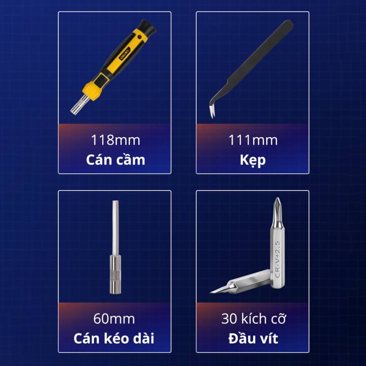 Bộ Tua Vít Sửa Chữa Đa Chức Năng Deli 30 Đầu Vít Cao Cấp - Chất Liệu Siêu Bền, Thiết Kế Gọn Nhẹ Tinh Tế - Hình ảnh 8