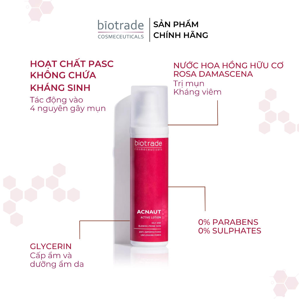 [CHÍNH HÃNG] Lotion Chấm Mụn Sưng, viêm Biotrade Acnaut Active Lotion 10ml, 60ml