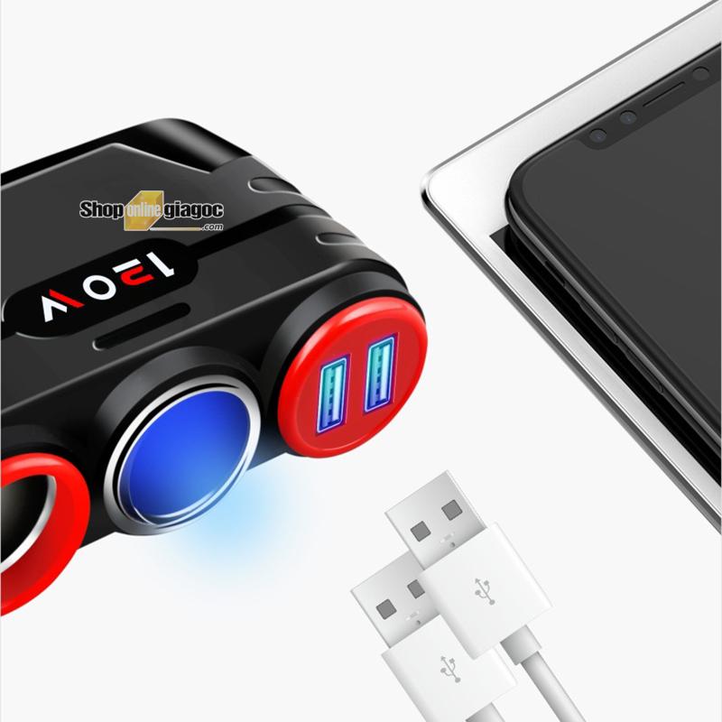 [HCM]Bộ Chia 2 12v-24v 2 Cổng Sạc USB SPW08