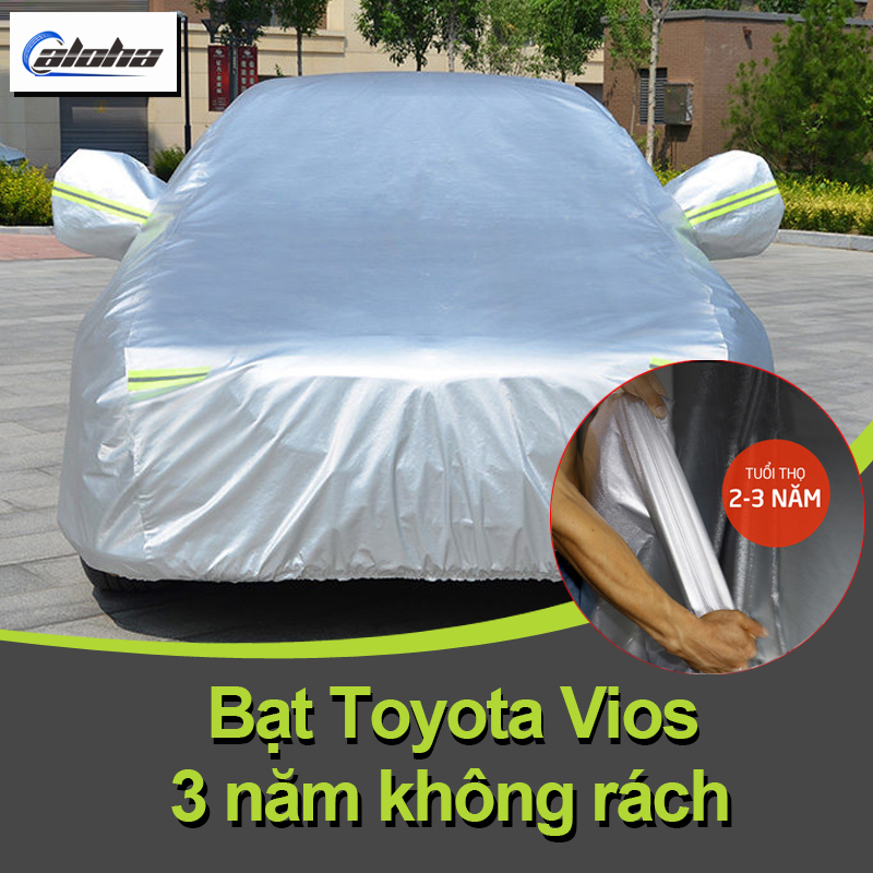 [ Toyota Vios ] Bạt Phủ xe Toyota Vios, áo trùm che phủ xe hơi, bạt phủ xe ô tô, che xe ôtô 4 chỗ đến 7 chỗ gấp xếp gọn gàng, lớp bạc phản quang chống nóng, mưa, Một lớp vải dù Polyester Oxford Fabric cao cấp-BPXM