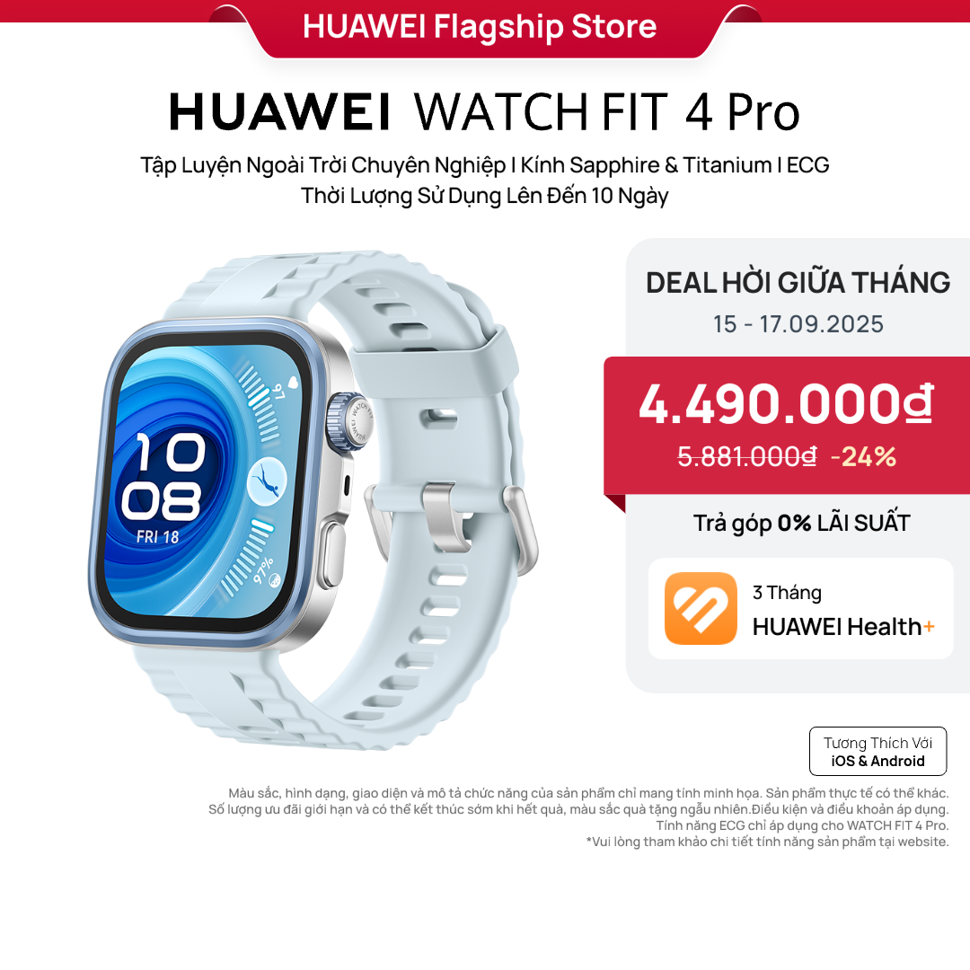 Đồng Hồ Thông Minh HUAWEI WATCH FIT Series Mỏng Nhẹ Thể