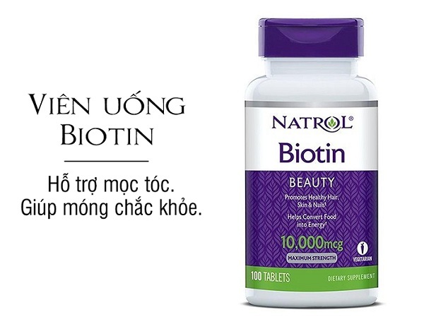 Viên uống mọc tóc Natrol Biotin 10000mcg Maximum Strength chai 100 viên Date 2022