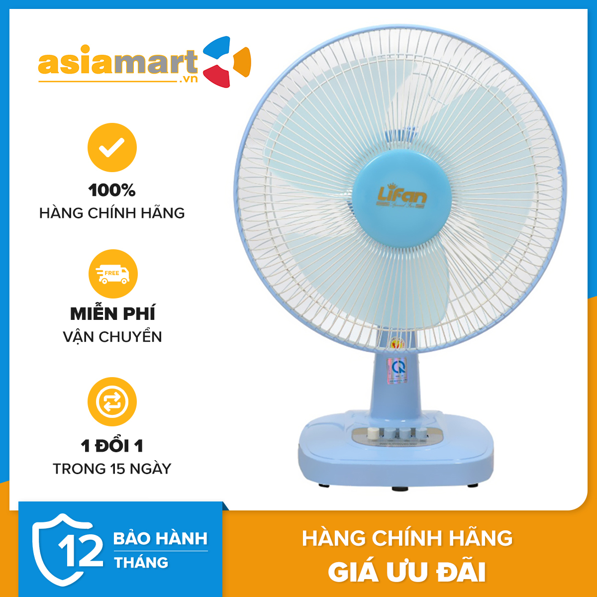 Quạt bàn Lifan B-212 ( giao màu ngẫu nhiên)