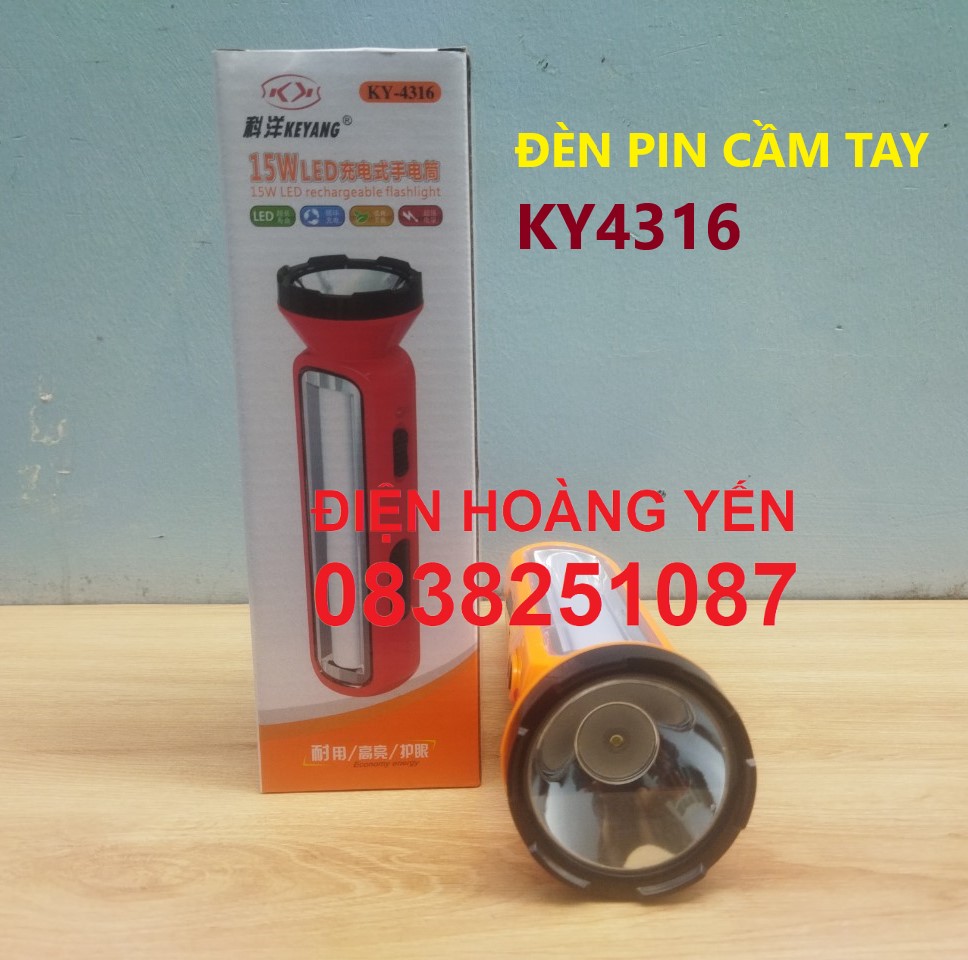 ĐÈN PIN LED SẠC 2 TRONG 1 - Model 4316 - MẪU LỚN