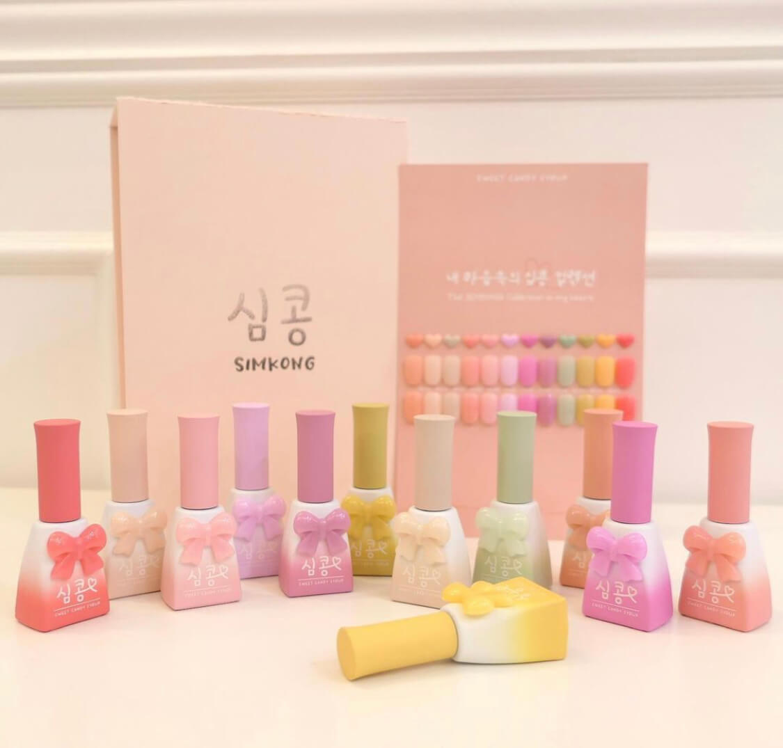 Sweet Candy Set Sơn Thạch 12 màu Sim Kong Syrup Series Collection, Sơn gel thạch Hàn quốc chính hãng