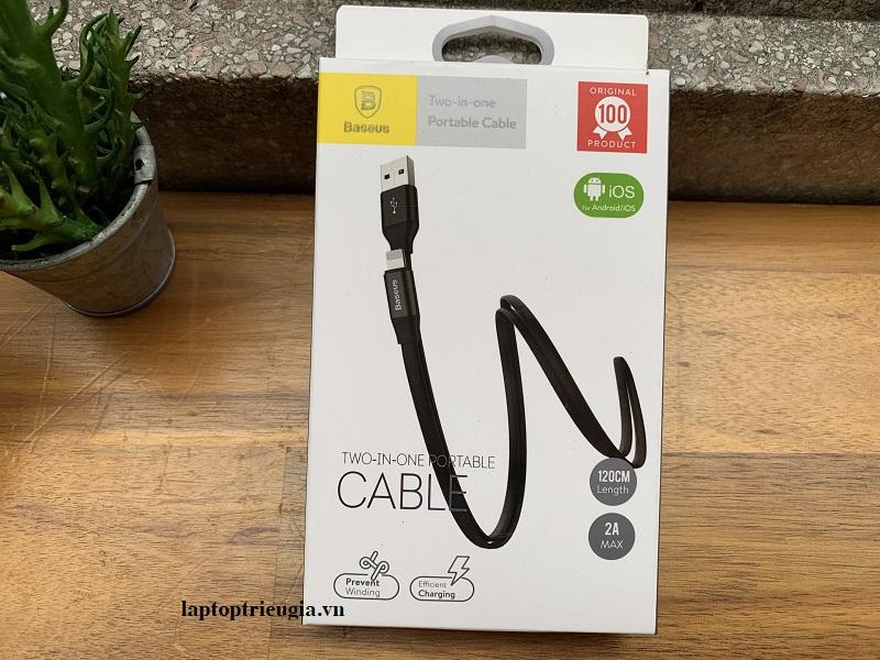 Cáp sạc iphone thương hiêu Baseus cao cấp - 1.2m - bảo vệ điện thoại
