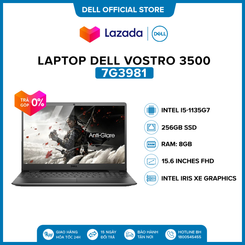 Laptop Dell Vostro 3500 15.6 inches FHD (Itel / i5-1135G7 / 8GB / 256GB SSD / Win 10 Home SL) l Black l 7G3981 l HÀNG CHÍNH HÃNG