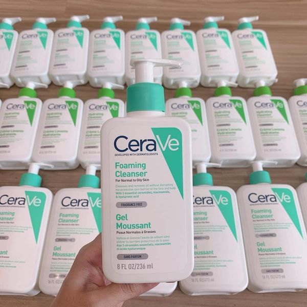 Sửa rửa mặt Cerave da dầu và da khô 236ml/473ml (bản pháp)