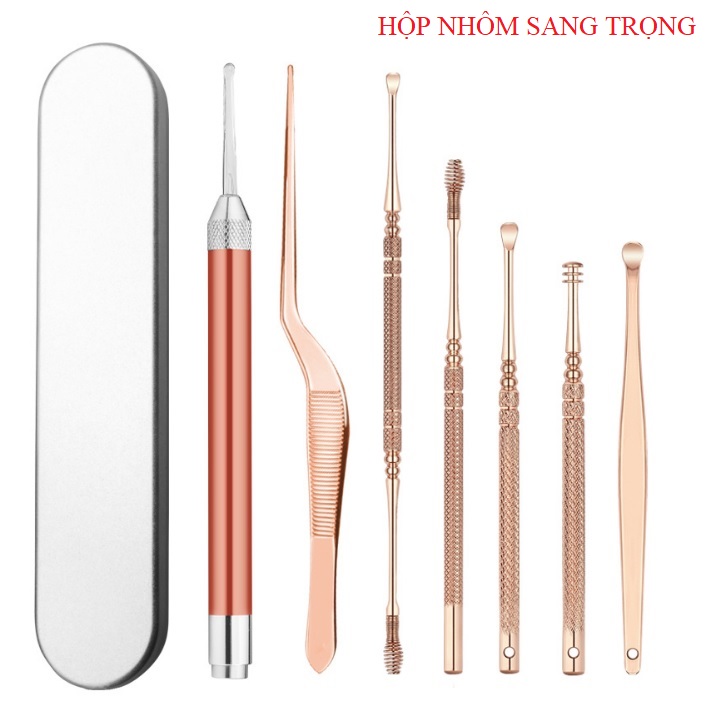 [HCM]Bộ lấy ráy tai 7 món có đèn cao cấp