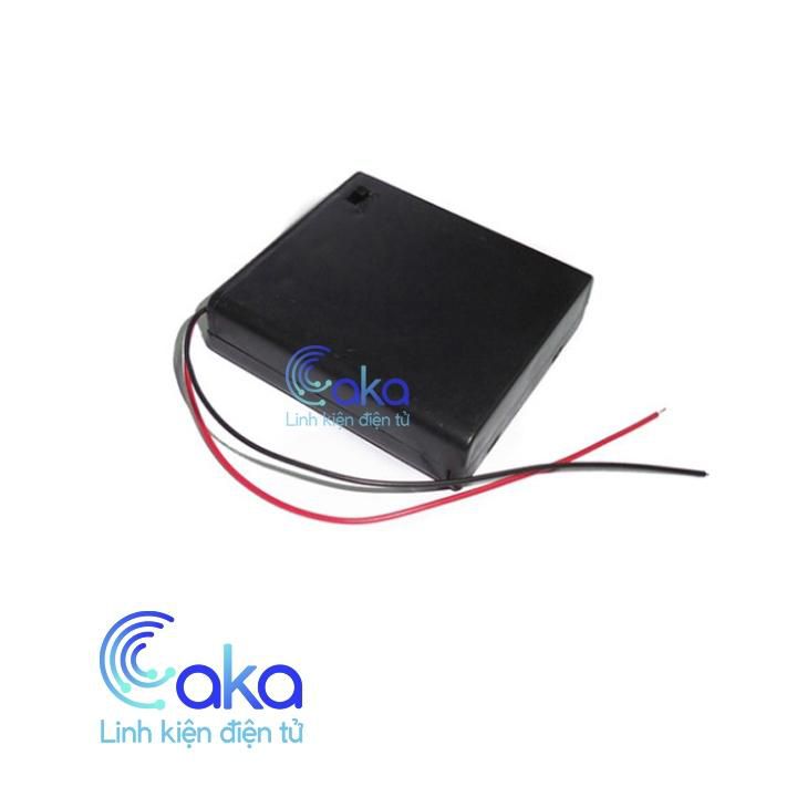 Hộp đế Pin AA 3 Pin có nắp và công tắc