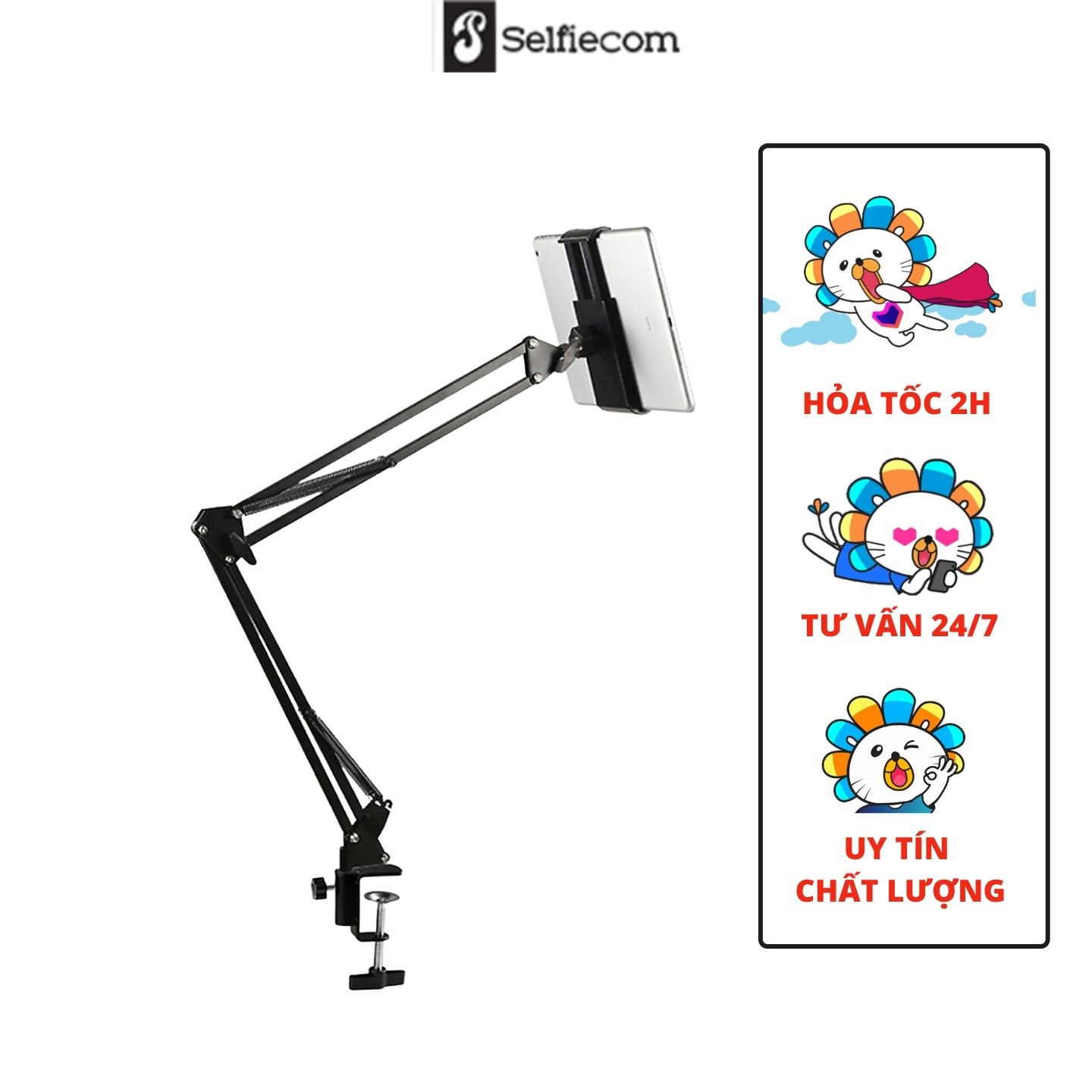Giá đỡ Ipad/ Điện Thoại Kẹp Đầu Giường, Kẹp Cạnh Bàn - Phụ kiện hỗ trợ dùng để xem phim, học bài