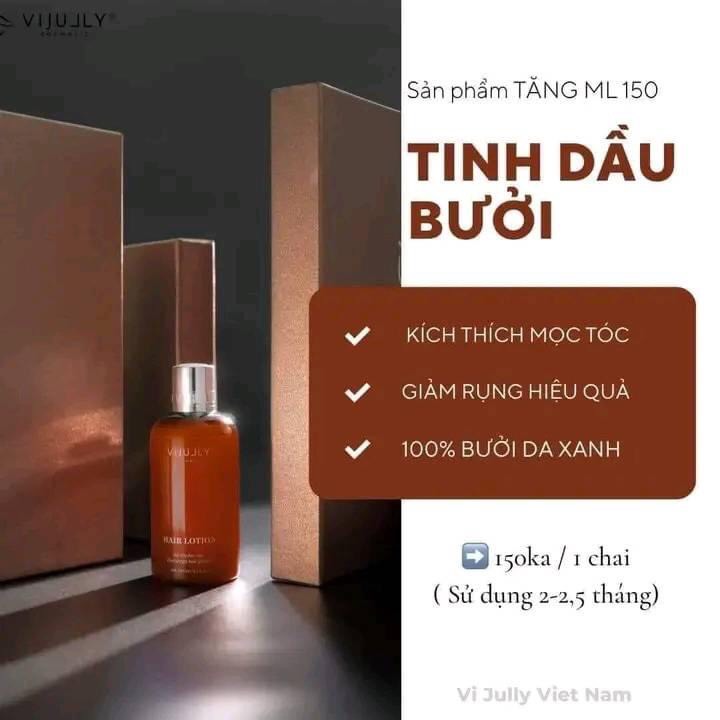 Tinh dầu bưởi vijully xịt bưởi giảm rụng tóc kích mọc tóc 150ml chính hãng