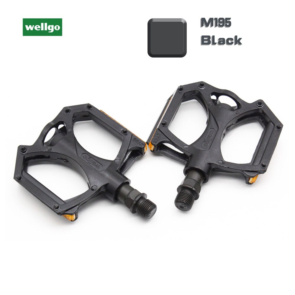 WELLGO Pedal M195 Aluminum Alloy MTB Bike Pedals 2DU Bearing Ultralight Pedal Mountain Bicycle Parts With Reflector