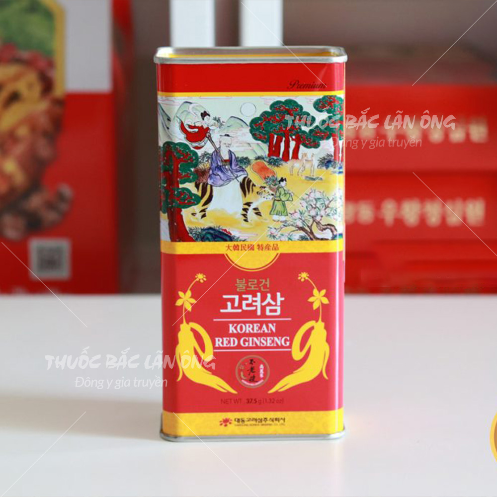 Hồng sâm củ hộp thiếc Hàn Quốc (Nhân sâm củ 6 năm tuổi)