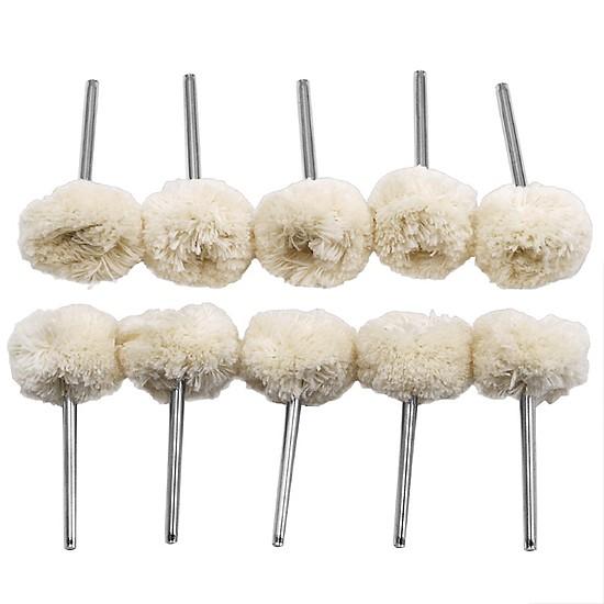 Bộ 10 đầu len đánh bóng chân 3ly 3x25mm sản phẩm dùng cho máy khoan mài khắc mini