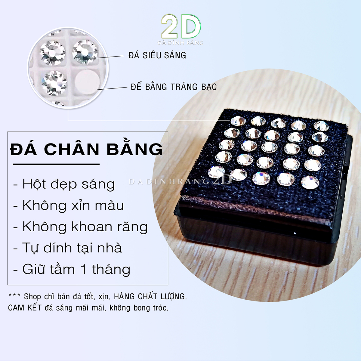 Đá Đính Răng Tại Nhà Đủ Size + Tặng Keo Dán