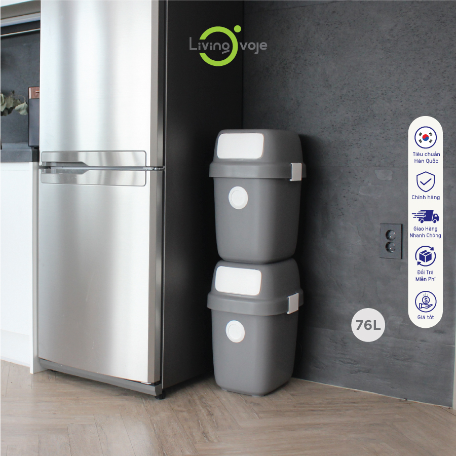 Thùng rác Dot recycling Oliving dung tích 60L